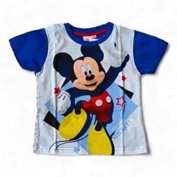 Tričko Mickey světle modro-bílé 116