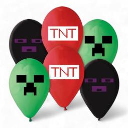 Latexové balonky TNT Minecraft 6 ks