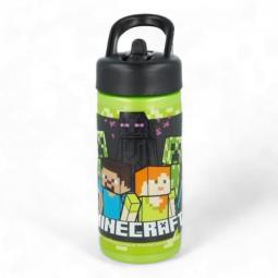 Plastová láhev Minecraft s vysouvacím brčkem