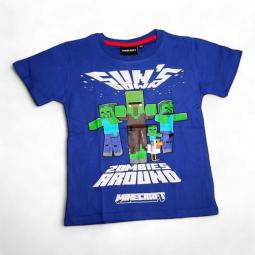 Minecraft tričko Zombies modré 128