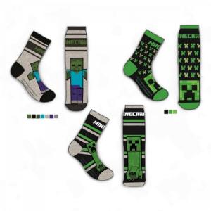 Minecraft ponožky 3 páry 35-38