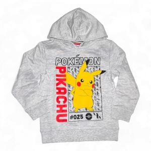Pokémon dětská mikina s kapucí šedá Pikachu 152