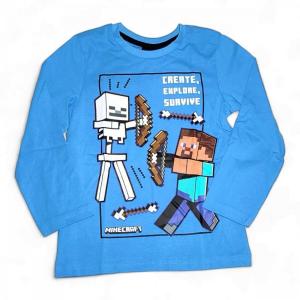 Minecraft tričko Explore modré 140