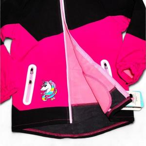 Softshellová bunda dětská zateplená Unicorn černo-růžová 110