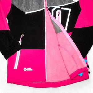Softshellová bunda dětská zateplená Outdoor černo-růžová 158