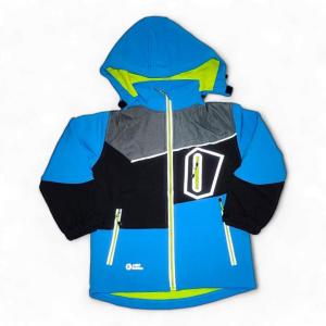 Softshellová bunda dětská zateplená Outdoor černo-modrá 158