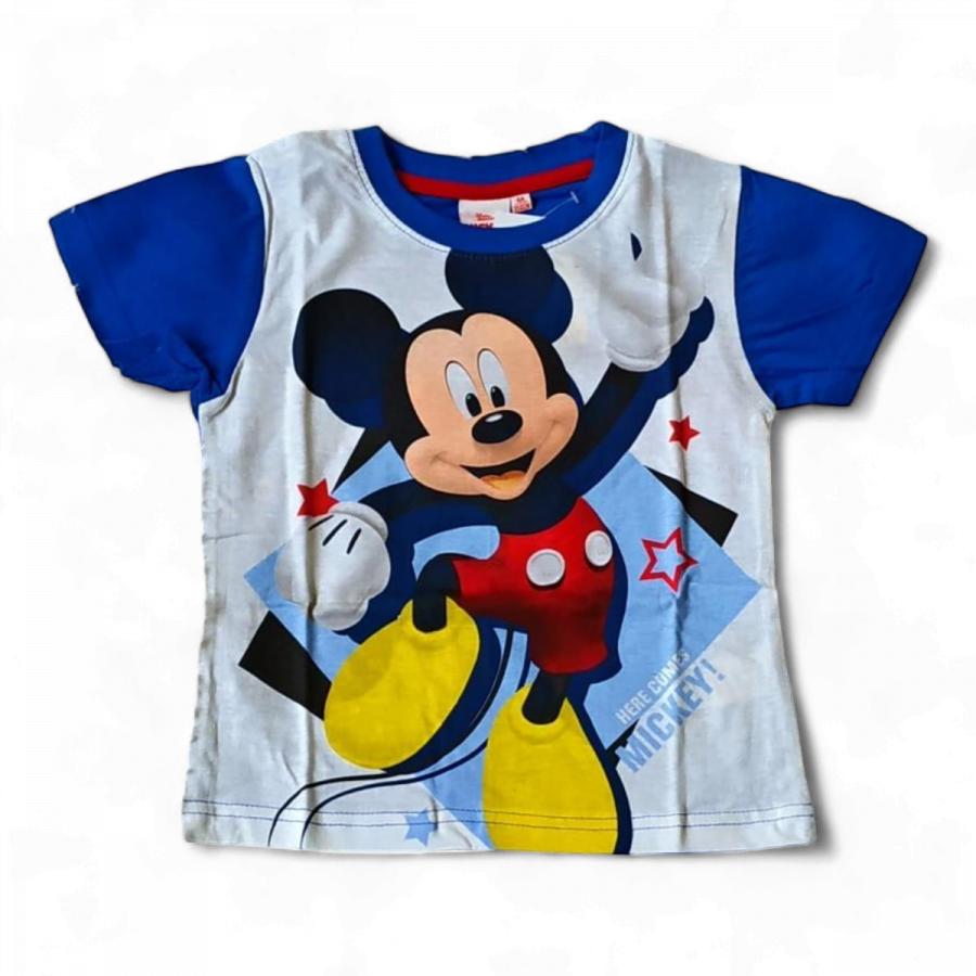 Tričko Mickey světle modro-bílé 110