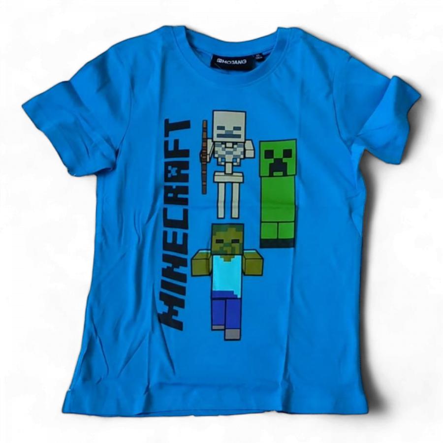 Minecraft tričko modré 152