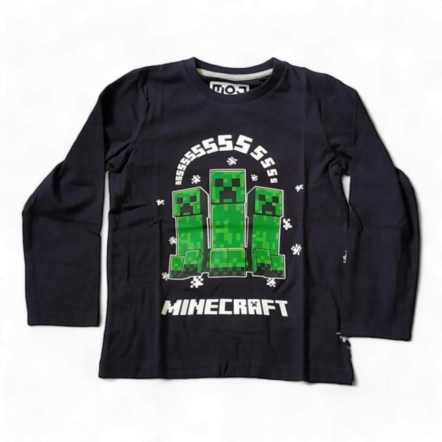 Minecraft tričko tm. modré 128