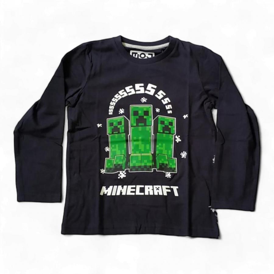 Minecraft tričko tm. modré 134