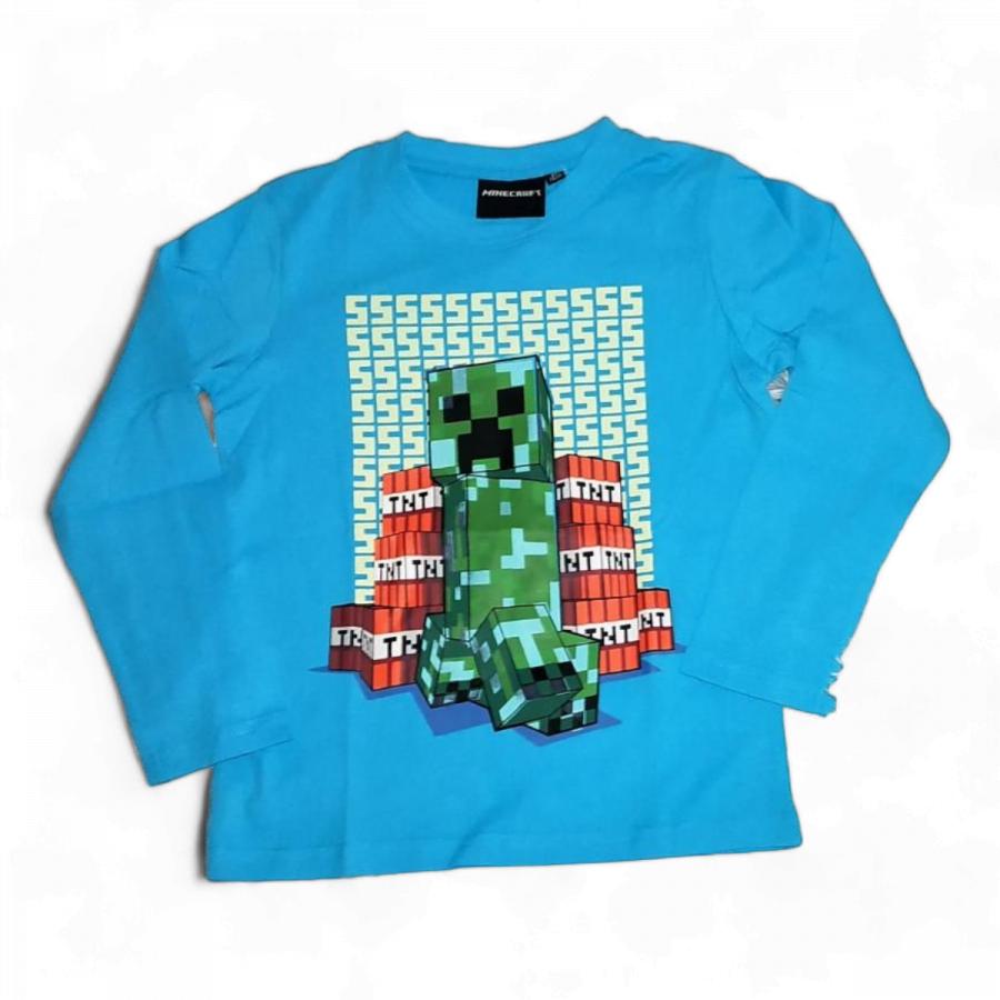 Minecraft tričko svítící modré TNT 140