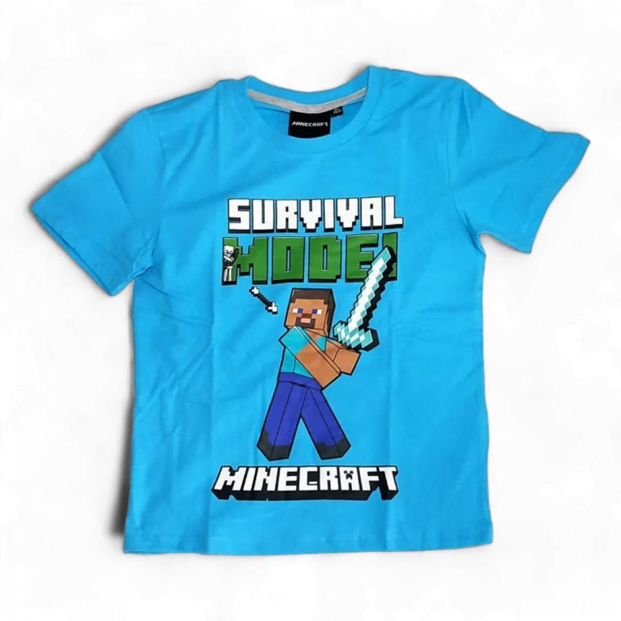 Minecraft tričko STEVE modré 134