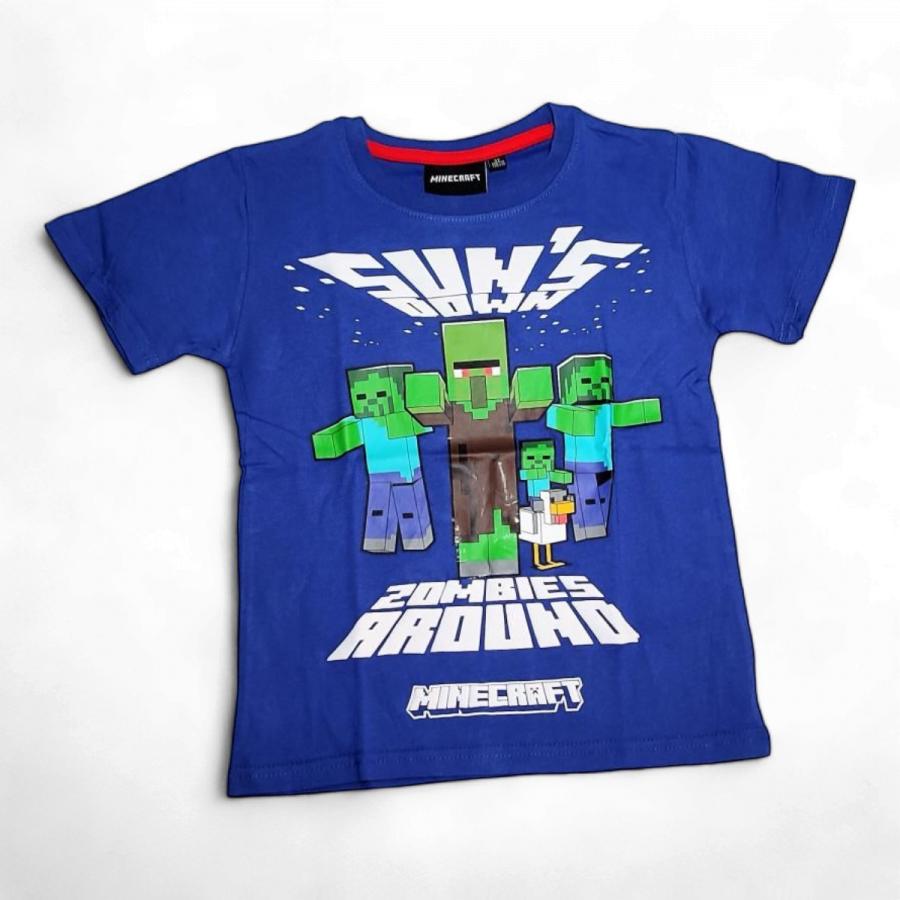 Minecraft tričko Zombies modré 140