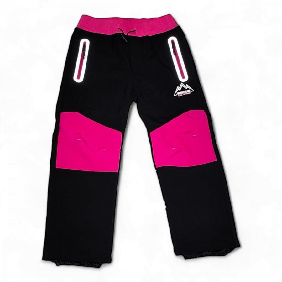 Softshellové kalhoty dětské zateplené Mountain 2 růžovo-černé 110
