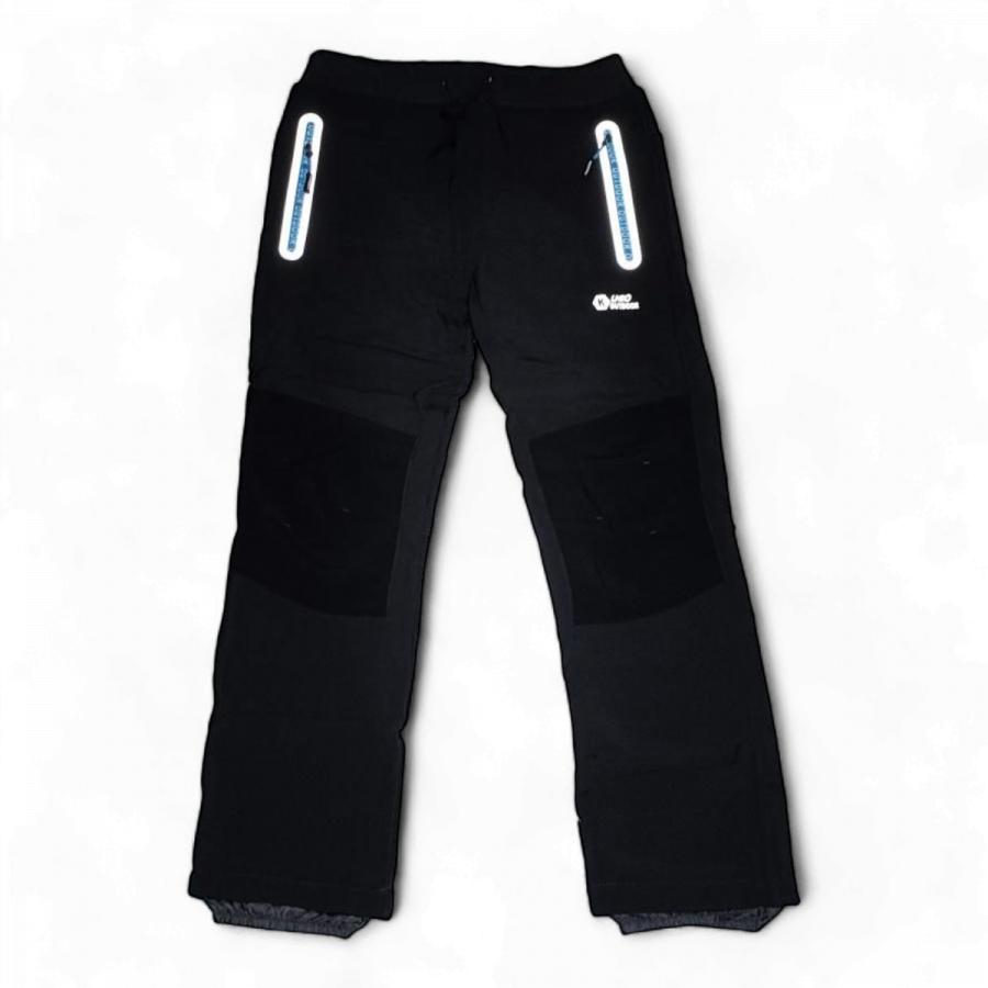 Softshellové kalhoty dětské zateplené Outdoor tmavě šedé - modrý zip 158